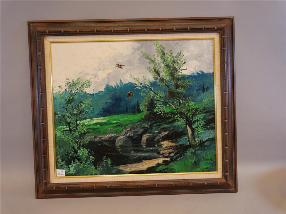 ULF ÅLUND. Oljemålning U Ålund. A tergo Morkullor. Duk 55 x 65 cm